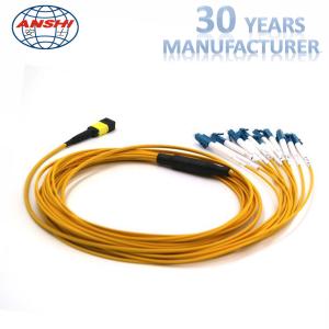 China OS1 MPO - LC Connector Patch Cord 12 Fiber MPO Trunk Cable Compressive Strength wholesale