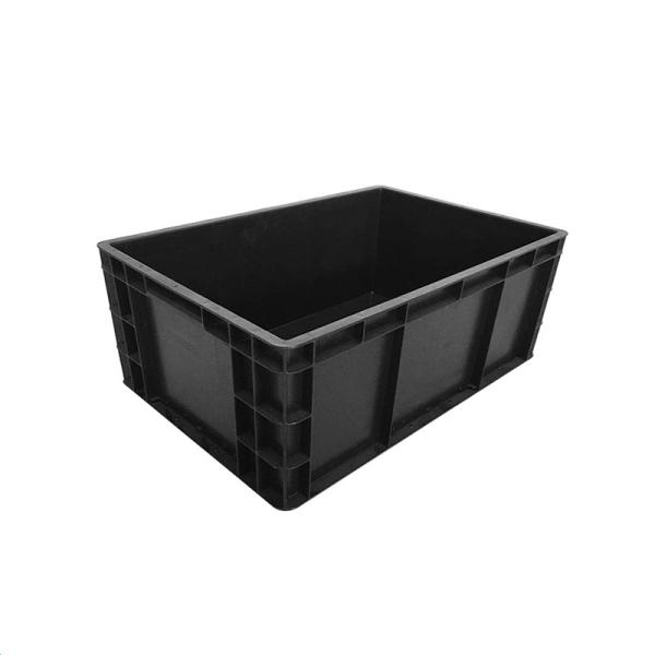 Esd Plastic Box Cleanroom Black Plastic Circulation Safe Box Esd Pcb Trays Esd Stackable Bins For Anti-Static Protection