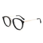 Round Reading Acetate Metal Glasses OEM 4 Color For Women And Men