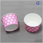 Wholesale Custom Logo Disposable 5.5-Ounce Pink Ice Cream Wood Pulp Paper Bowls