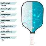 Hot Pressed Frosted PP Honeycomb Core Fiberglass Pickleball Paddle for 5-80 Age