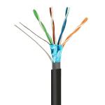 24 AWG 100MHz CAT5E FTP CAT5E Cable Outdoor PE 0.47mm Solid Copper Pass Fluke