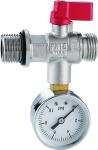 6000 Nickel Plated Manifold Parts Brass Test Valve Ball Type DN15 Male x Male