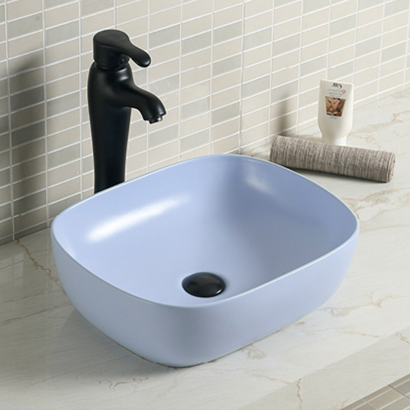 500mm 600mm Rectangular Countertop Basin With Overflow