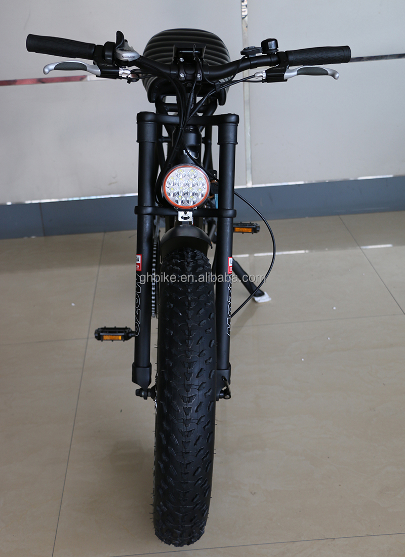 Disc Brake 20 Inch 750w 1000w Dual Battery Electric Fat Tire Mountain Bike Vintage 2 Seat Beach Cruiser Max 50KM/H ebike