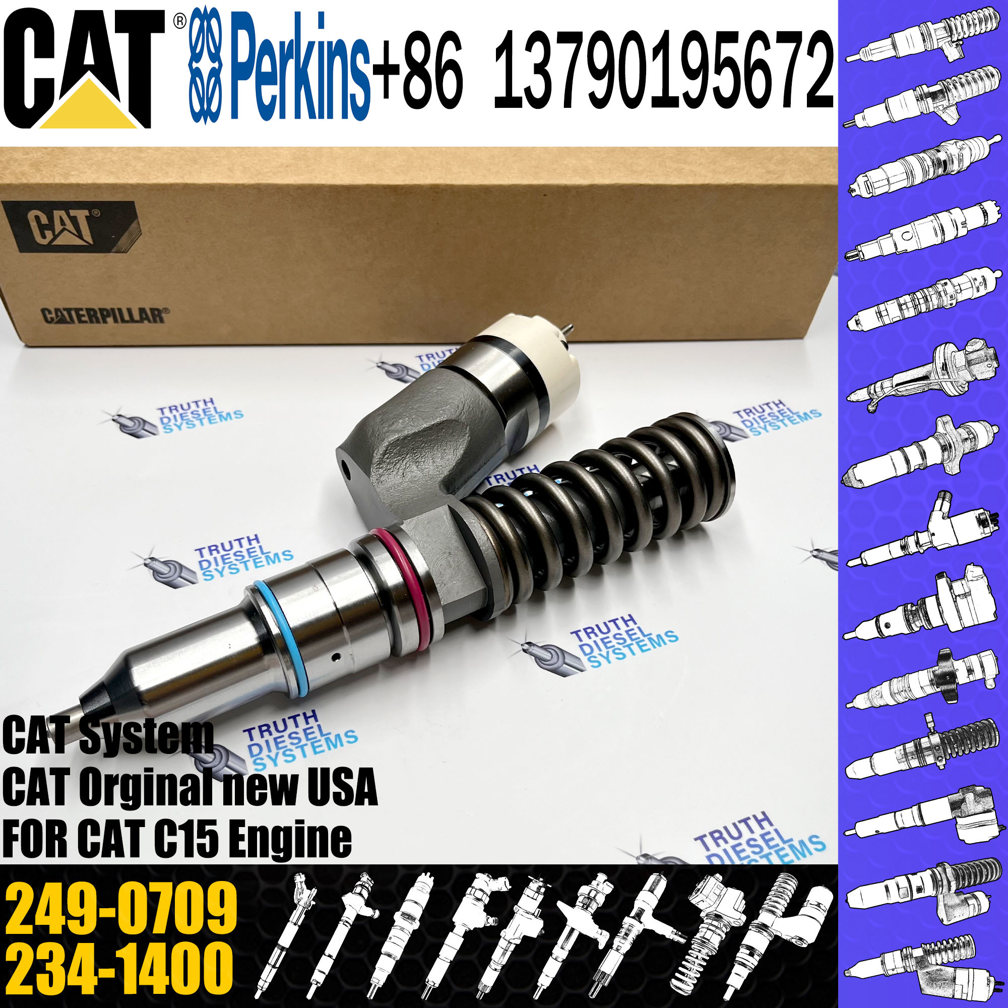 C15 C18 Diesel Common Fuel Injectors 10R-1273 10R-9236 232-1199 249-0709 for C-at excavator