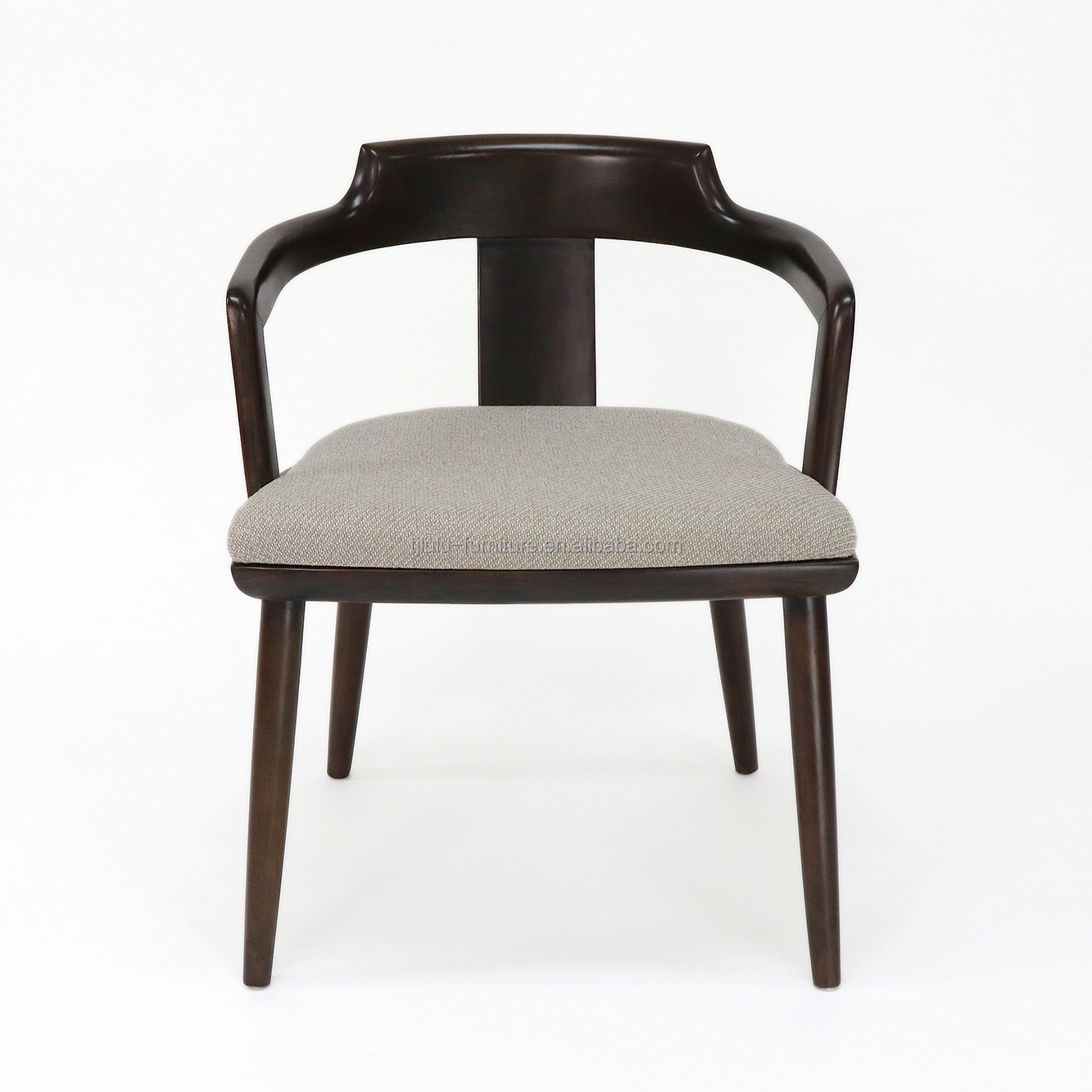 Classic Style Wooden Dining Chair Customized Fabric Upholstery for Restaurant Furniture