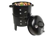 3 in 1 Outdoor Portable Charcoal BBQ Grill Smoker with Metal/Cold Rolled Steel