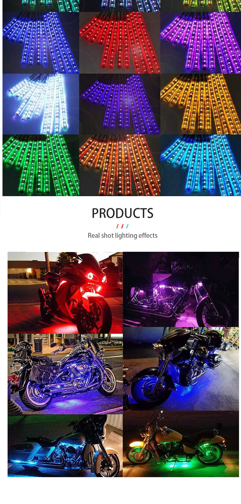 Motorcycle Rgb Led Car Kit Under Dash Decorate Atmosphere Neon With APP Wireless