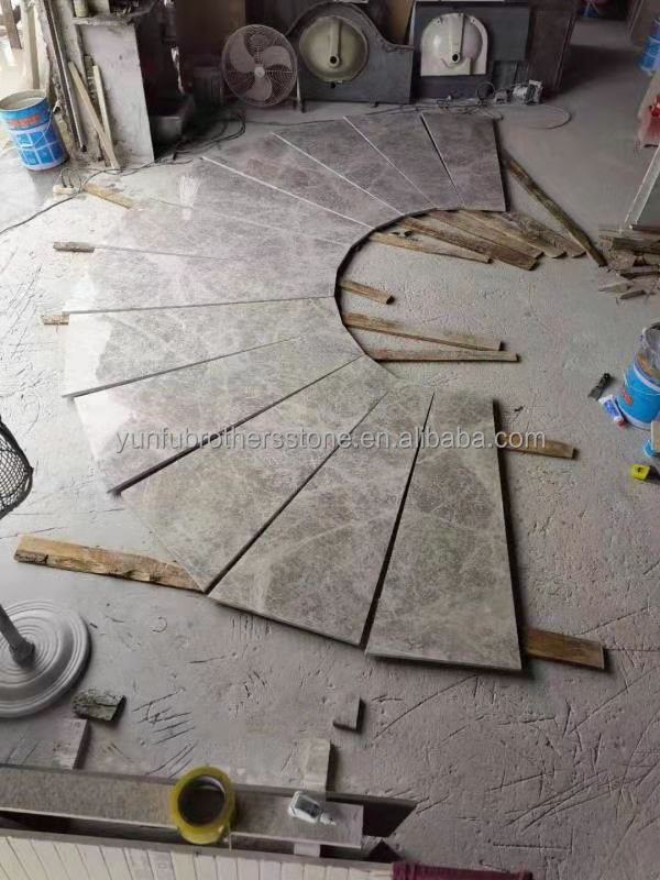 Foshan Custom Modern Honed Marble Big Slab Cut-to-Size Stairs for Home Interior Design