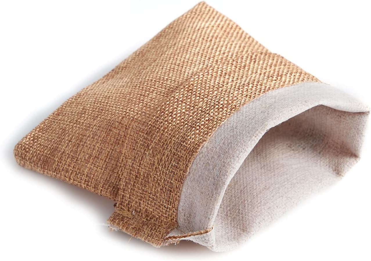 3x4 Inch Linen Burlap Bags with Drawstring Reusable Jewelry Pouches Craft Gift Bags for Christmas