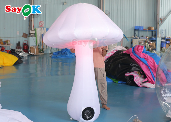 Oxford Cloth 2m LED Inflatable Lighting Decoration White Mushroom
