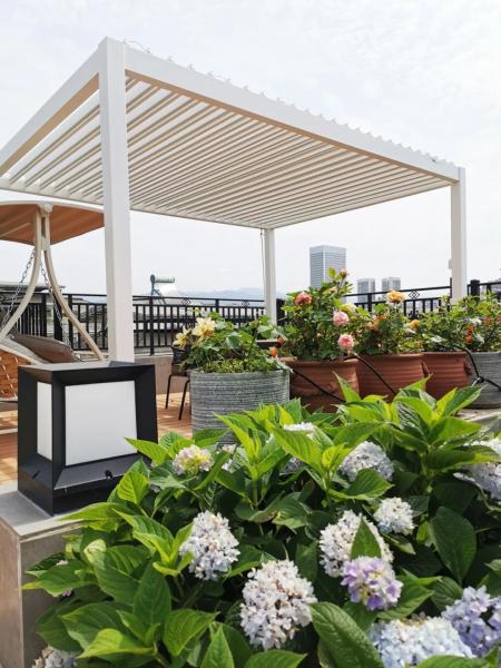Aluminum Louvered Pergola Adjustable Louvered Hardtop Pergola Motorized Louvered