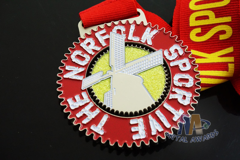 Die Casting Metal Award Medals Soft Enamel With Lanyards 50*3mm