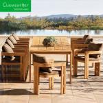 Customized Color Outdoor Dining Set Solid Teak Wood Dining Chair for end