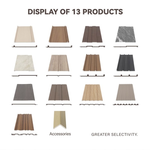 Indoor WPC Wall Panel Wood Plastic Composite Fluted Decorative Wall Cladding