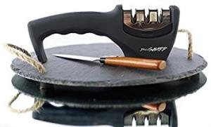 China Black Pull Through Knife Sharpener Ceramic Steel Knife Sharpener With Rubber Painting wholesale