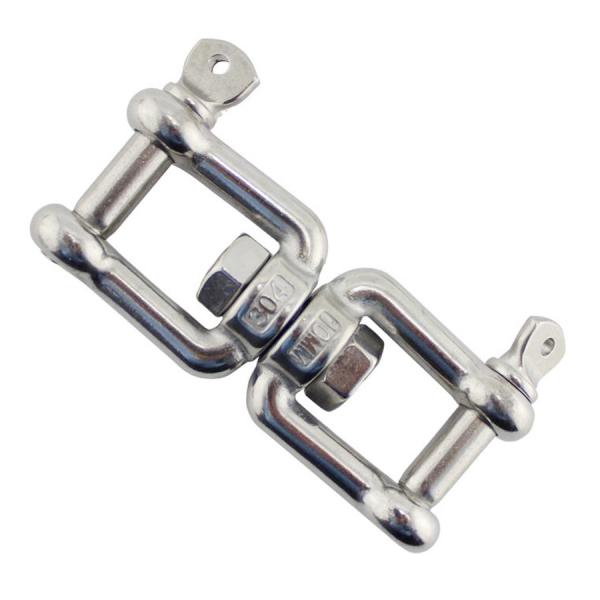 Polished Stainless Steel Jaw Jaw Swivel Shackle Lightweight Stainless Rigging