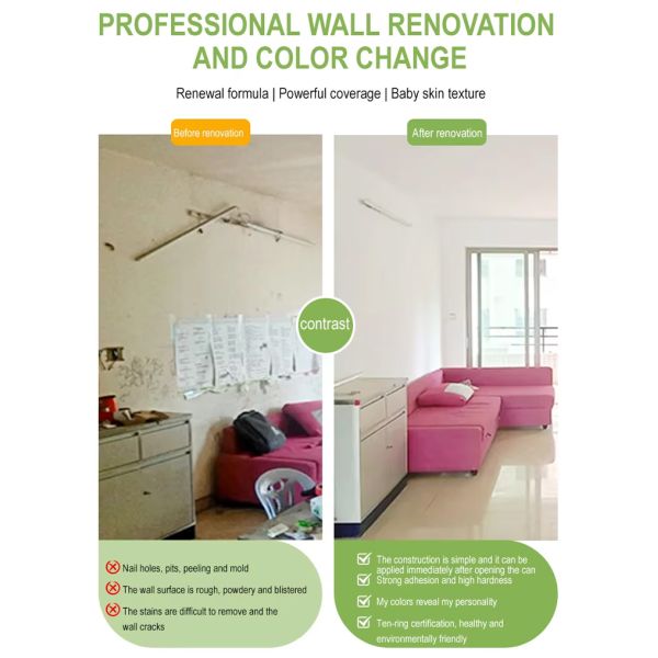 Fast Drying Water-based Latex Paint for Indoor Walls - Formaldehyde-free Renovation Paint