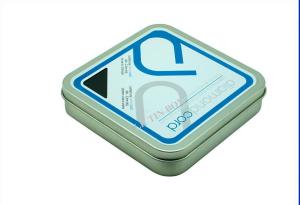 China Printed Custom Square Tin Box Gift Cards Metal Packaging With Embossing wholesale