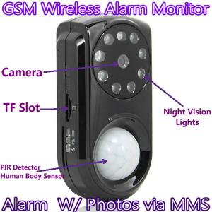 China GSM Wireless Home Security Camera Alarm Monitor W/ PIR Detection & Alarm W/ Photos via MMS on sale