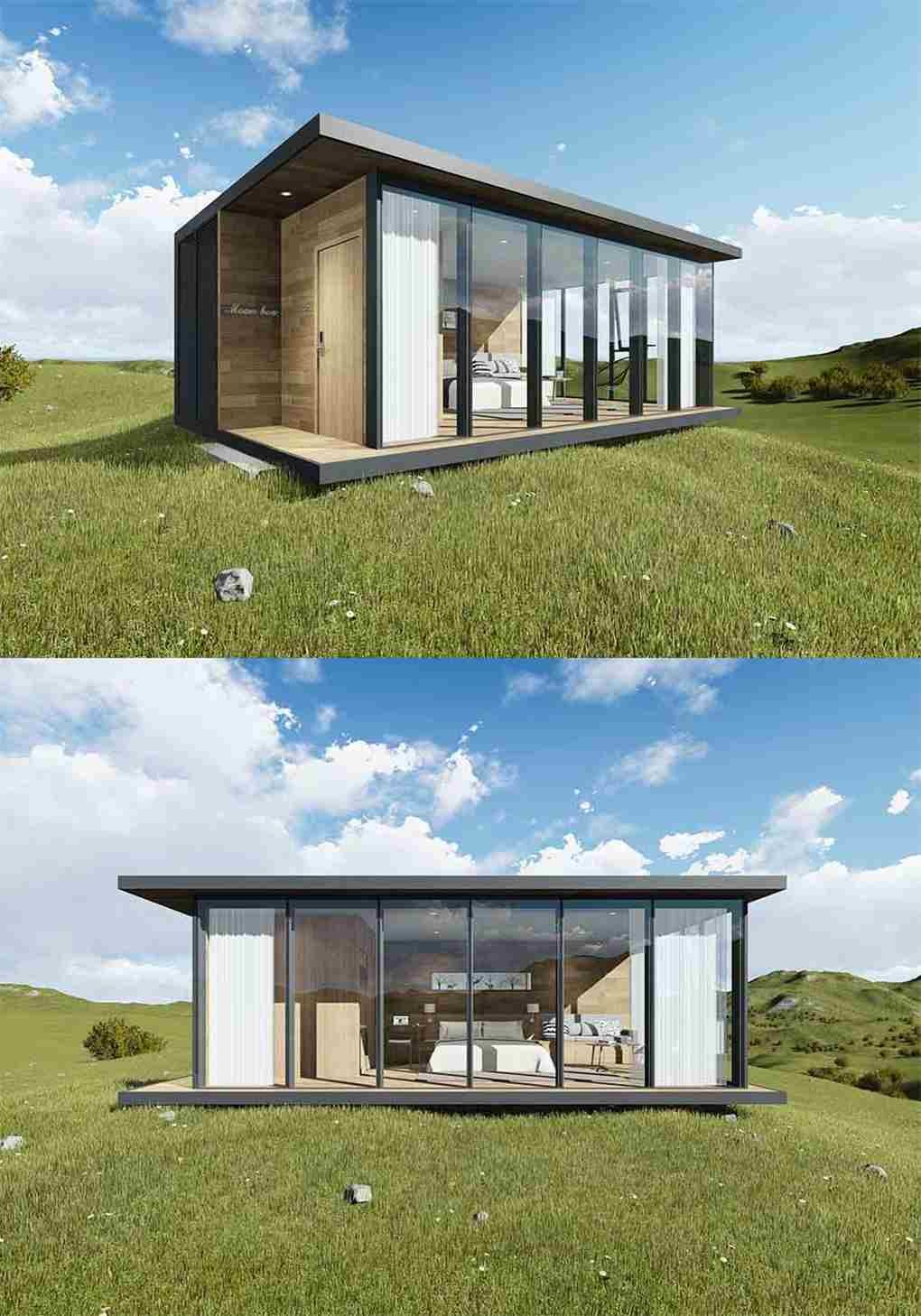 Gray Brown Prefab Dome House , High End Design Luxury Prefabricated Homes