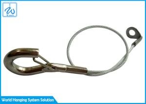China Customized Design Stainless Steel Wire Rope Fittings 1.5mm Safety Rope With Hook wholesale