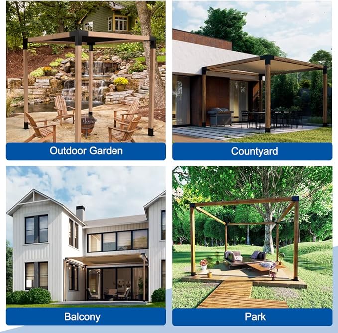 Powder Coated Woodworks Pergola Bracket Hardware Kits for Gazebos and Patio Pergolas