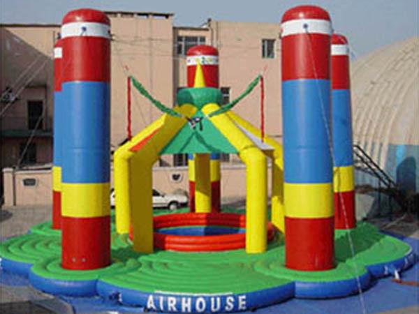 Flame / UV Resistant Airhouse Inflatable Bungee Trampoline , Inflatable
