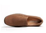 Breathable Mens Leather Loafers Brown Round Toe Mens Suede Moccasins For Summer