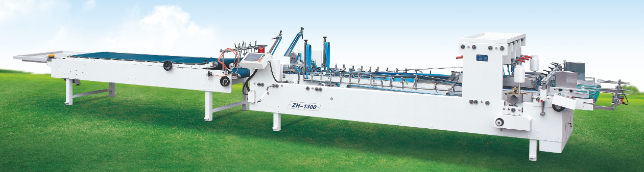 Automatic Straight Line Carton Box Folder Gluer Machines High Speed ZH-1300