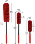 3 Pcs Synthetic Wool Wheel Cleaning Brush 19.2 Inch