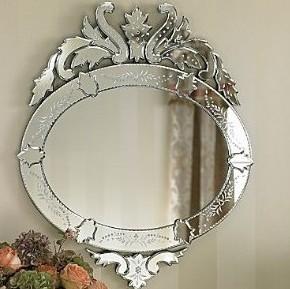 China Crown Design Hanging Venetian Wall Mirror 55 * 83cm Size Custom Shape / Color wholesale