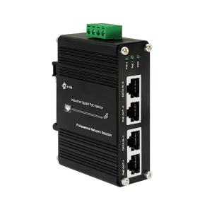 China Industrial 2 Port Gigabit PoE+ Injector 12VDC 48VDC Power Input wholesale
