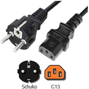 China 3 Conductor IEC C13 Appliance Power Cord , CEE 7 10a Schuko Power Plug wholesale