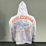 S-6XL Custom Size Distressed Hoodie 100% Cotton French Terry Sun Faded Acid Wash