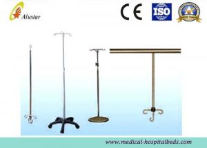 China Hospital Bed Accessories Adjustable Hight Stainless Steel I.V. Stand With Plastic Base (ALS-A011) on sale