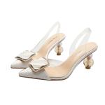 6111-5 European And American Sexy Pointed Toe Square Buckle High Heels, One Word