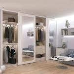 Custom Double Locker Closet Home Bedroom Sliding Mirror Door Wardrobe