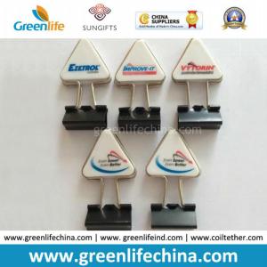 China Hot Sale Triangular Custom Logo Handle W/Metal Black Binder Clip wholesale