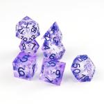 PurpleWhite flow sand sky number resin multi -faceted game dice suite dragon and