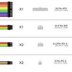Wholesale 24pin RGB Rainbow GPU power cable Power Line power supply cable 6