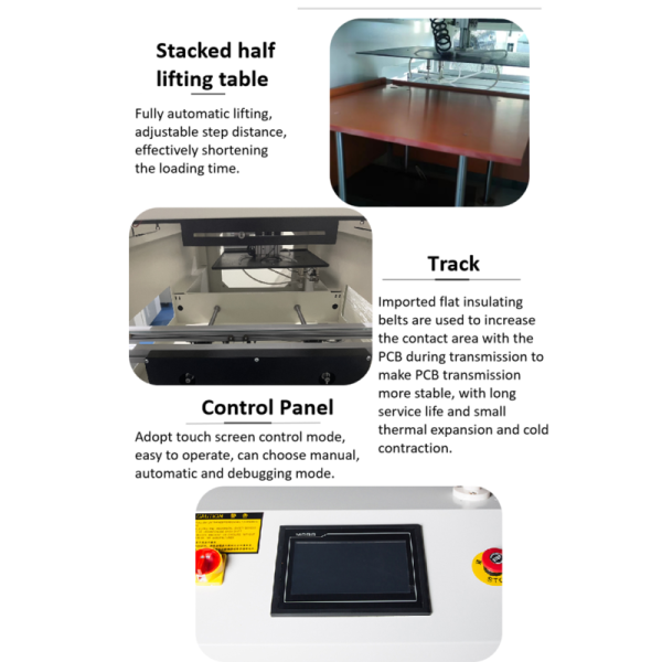 Automatic SMT PCB Vacuum Suction Loader Unloader Machine Magazine Type With SMEMA Signal for Production Line Assembly