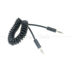 China Spring Coiled Male to Male 3.5mm Jack Aux Stereo Audio Extension Cable wholesale