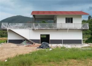 China One And A Half Floor Steel Frame Small House / Light Steel Prefab House With Balcony wholesale