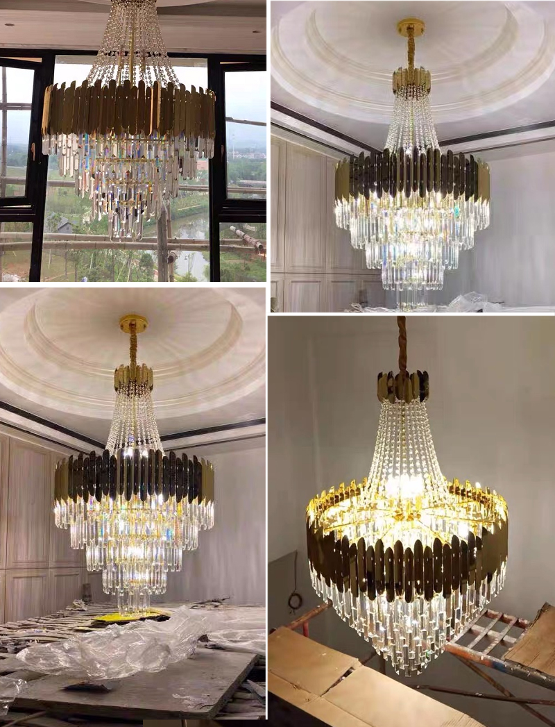 Led Crystal Chandelier For Living Dining Room Round Rectangle hotel lobby chandelier(WH-CY-239)