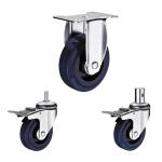 90kg Loading 125mm Rubber Swivel Caster Wheels For Warehouse Trolleys