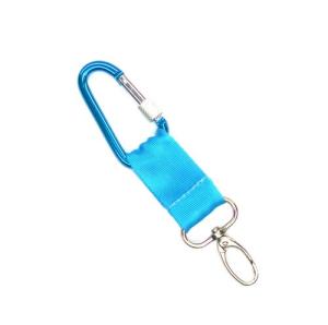 China Nylon Blue Personalized Metal Carabiner Clips For Climbing / Outing Exploring wholesale