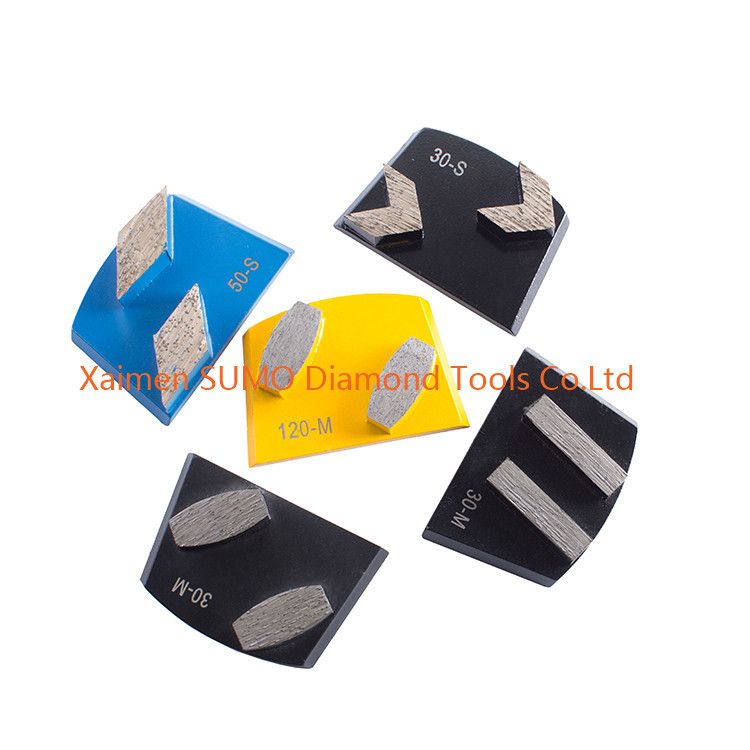 High Density Concrete Grinding Disk Double Bar Segments Long Life Span