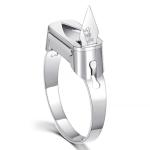 Stainless Steel Self Defense Silver Jewelry Ring Anodized Surface For Men /